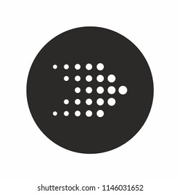 Arrow halftone icon and symbol. Vector