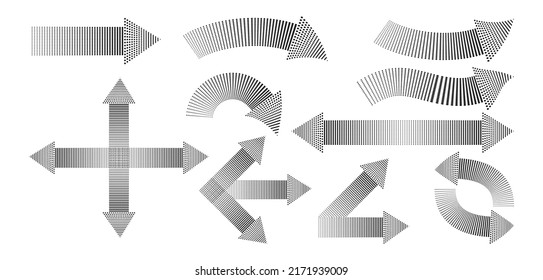 arrow halftone modern technology set vector