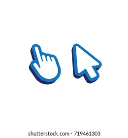 Arrow and hand click cursors 3D