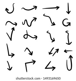arrow hand draw. arrow doodle - vector