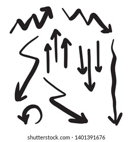 arrow hand draw icon set, vector, eps 10