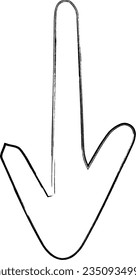Dibujo con mano de flecha para la decoración y el diseño.
