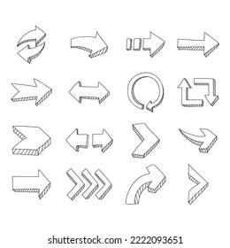 arte dibujado a mano lindo de conjunto de vectores