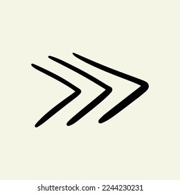 Arrow hand drawn doodle pen style