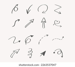 Arrow hand drawn element doodle