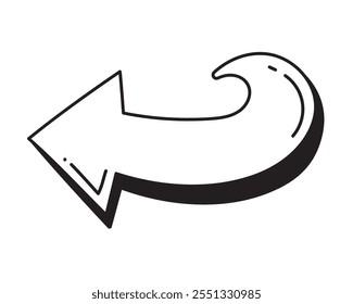 arrow hand drawn element icon