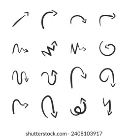 arrow hand drawn icon set