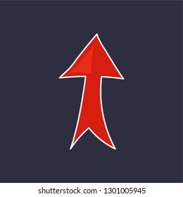 up arrow hand drawn icon. sign vector illustration. editable stroke.