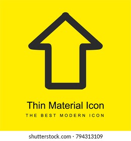 Up arrow hand drawn outline bright yellow material minimal icon or logo design