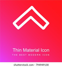 Up arrow hand drawn outline red and pink gradient material white icon minimal design