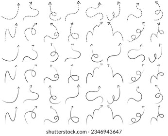 Arrow hand drawn simple design. Arrow decorative elements.