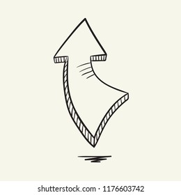 Arrow. Hand drawn vector illustration.