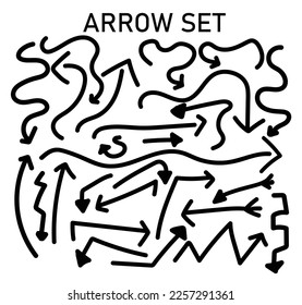 Arrow hand drawn vector isolated on white background