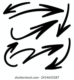 Arrow hand drawn vector set