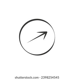 Arrow in hand sketched design. The artistry of a circle hand-drawn composition brought to life through a prominent black arrow. Vector illustration.