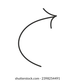 Arrow in hand sketched design. A captivating hand sketch design feature an arrow intricately rendered in black, masterfully leading the viewer's eye in a specific direction. Vector illustration.