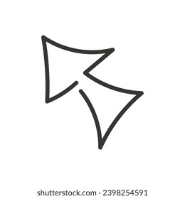 Arrow in hand sketched design. A hand-sketch design featuring a bold black arrow, adding a touch of elegance while directing the viewer's attention. Vector illustration.