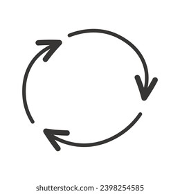 Arrow in hand sketched design. An intricate hand sketch composition showcase the power of a black circle arrow in directing the flow and purpose of the design. Vector illustration.