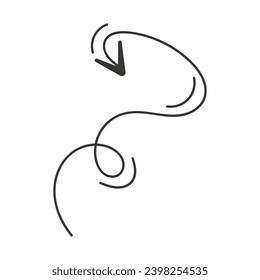 Arrow in hand sketched design. A visually captivating hand-drawn black arrow plays a central role in directing the viewer's focus and flow.