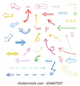 Arrow, hand-drawn icons, vector EPS 10 illustration