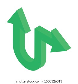 
Arrow having right bend depicting right bend arrow 
