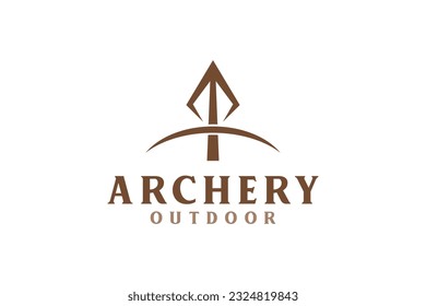 Arrow head archer logo design vintage traditional weapon icon symbol