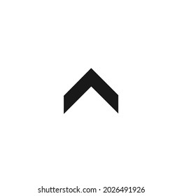arrow head up black icon isolated white background 
