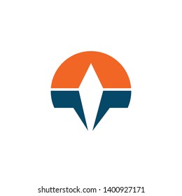 Arrow head logo design vector template