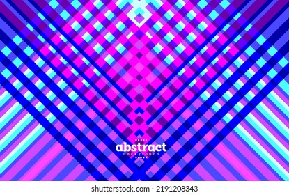 Arrow Head Striped With Square Pattern Neon Background For Advertisement Banner Poster Product Label Package Design Brochure Template Vector Eps.