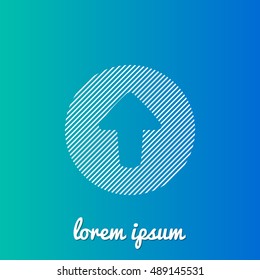 Up Arrow Head White stroke fill with blue & green gradient background Icon / Logo Design