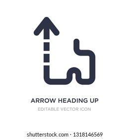 arrow heading up icon on white background. Simple element illustration from UI concept. arrow heading up icon symbol design.