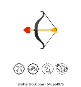 Arrow with heart in bow icon