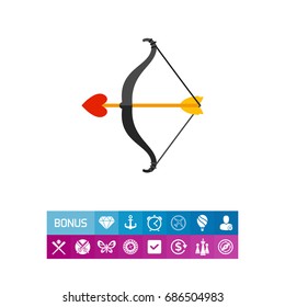 Arrow with heart in bow icon