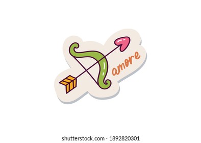 Arrow Heart And Bow Sticker Design