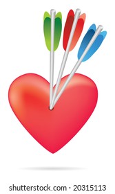arrow heart in brigth colors