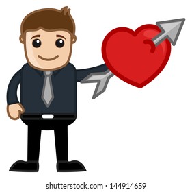 Arrow and Heart Cartoon Character Man