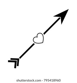 arrow with heart icon