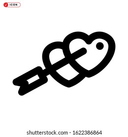 arrow heart icon isolated sign symbol vector illustration - high quality black style vector icons
