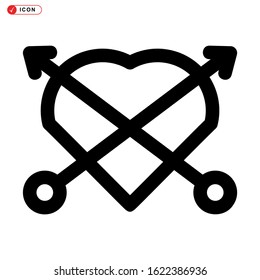 arrow heart icon isolated sign symbol vector illustration - high quality black style vector icons
