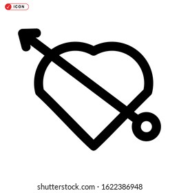 arrow heart icon isolated sign symbol vector illustration - high quality black style vector icons
