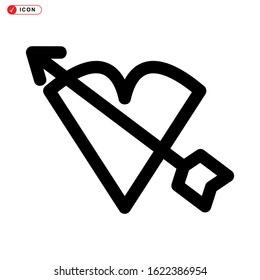 arrow heart icon isolated sign symbol vector illustration - high quality black style vector icons
