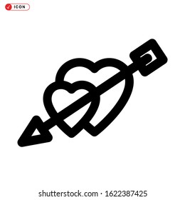 arrow heart icon isolated sign symbol vector illustration - high quality black style vector icons
