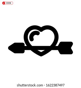arrow heart icon isolated sign symbol vector illustration - high quality black style vector icons
