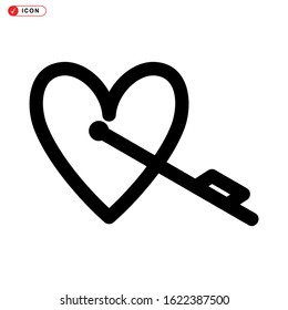 arrow heart icon isolated sign symbol vector illustration - high quality black style vector icons
