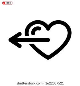 arrow heart icon isolated sign symbol vector illustration - high quality black style vector icons
