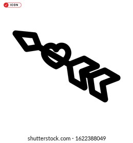 arrow heart icon isolated sign symbol vector illustration - high quality black style vector icons
