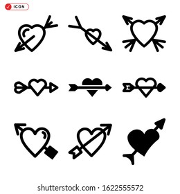 arrow heart icon isolated sign symbol vector illustration - Collection of high quality black style vector icons
