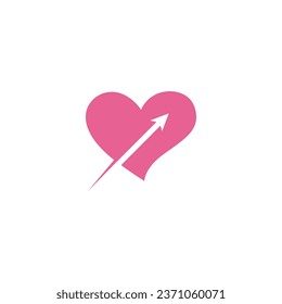 Arrow heart icon. love sign
