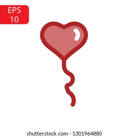 Arrow heart icon. Red Love line sign. Valentines day symbol isolated on white background. Vector illustration. romance elements. Sticker, patch badge, card for marriage, wedding - Vector