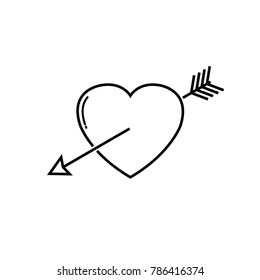 arrow heart icon vector